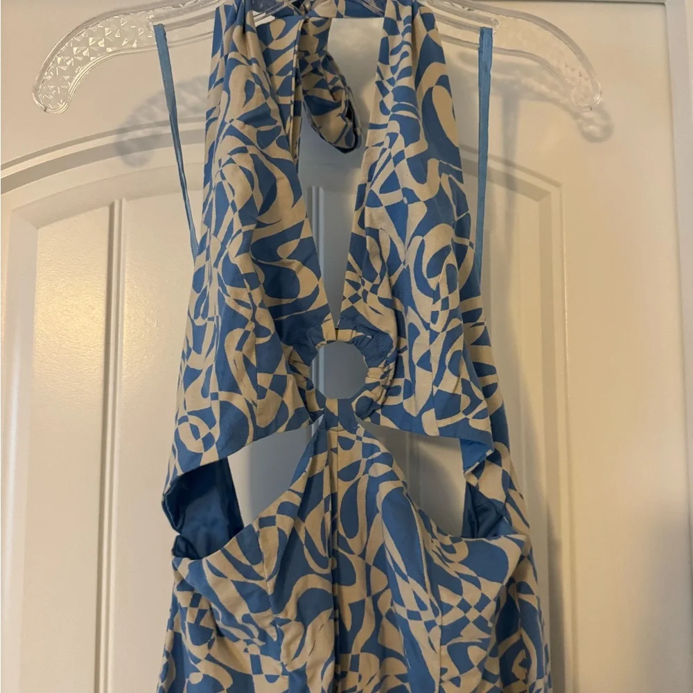 Free People Floral Blue Jumpsuit - Size S - NWT - Picture 4 of 6